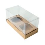 Caixa Cupcake com Tampa Transparente 2 Cavidades (17cm x 9cm x 8,5cm) Kraft 10 unidades Assk Magazine 25