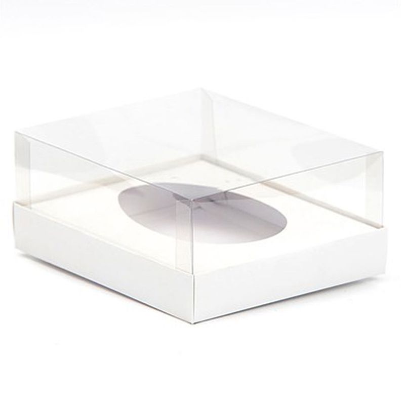 Caixa Ovo de Colher - Meio Ovo de 350g - 20,5cm x 17cm x 6,5cm - Branca - 5unidades - Assk - Páscoa Magazine 25