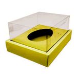 Caixa Ovo de Colher com Moldura - Meio Ovo de 500g - 23cm x 19cm x 10cm - Ouro - 5unidades - Assk - Páscoa Magazine 25