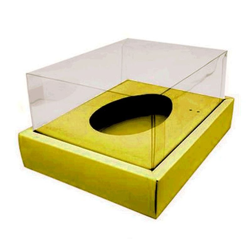 Caixa Ovo de Colher com Moldura - Meio Ovo de 500g - 23cm x 19cm x 10cm - Ouro - 5unidades - Assk - Páscoa Magazine 25