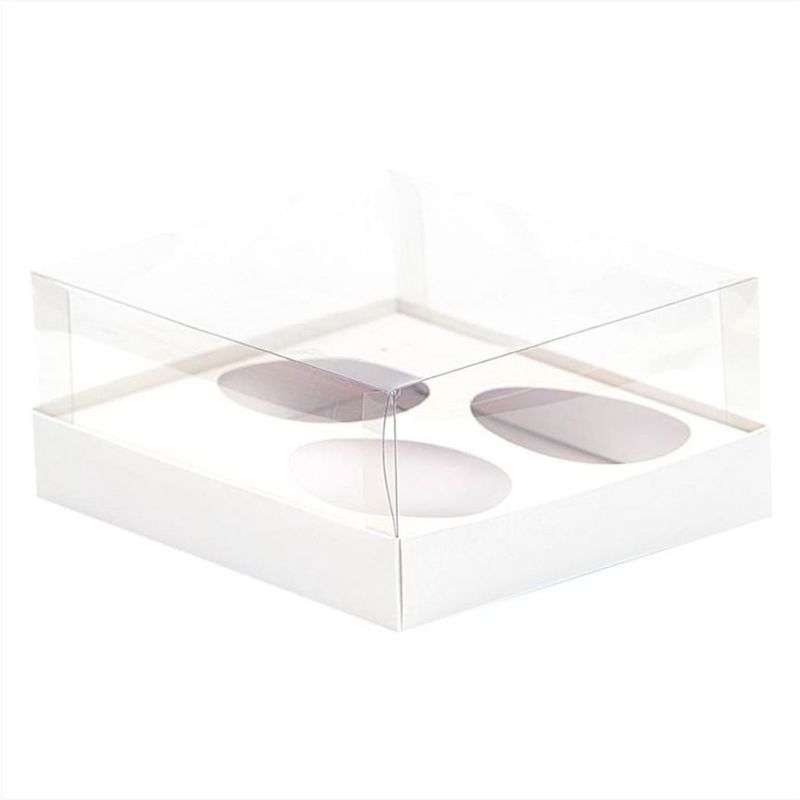 Caixa 3 Ovos de Colher 150G - 20,5cm x 17cm x 6,5cm - Branco - 5 Unidades - Assk - Páscoa Magazine 25