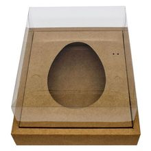 Caixa Ovo de Colher com Moldura - Meio Ovo de 500g - 23cm x 19cm x 10cm - Kraft - 5unidades - Assk - Páscoa Magazine 25