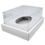 Caixa Ovo de Colher com Moldura - Meio Ovo de 500g - 23cm x 19cm x 10cm - Branca - 5unidades - Assk - Páscoa Magazine 25