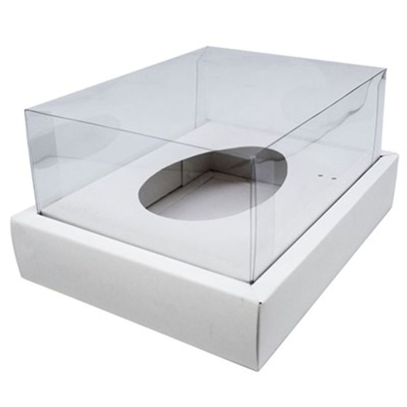 Caixa Ovo de Colher com Moldura - Meio Ovo de 500g - 23cm x 19cm x 10cm - Branca - 5unidades - Assk - Páscoa Magazine 25