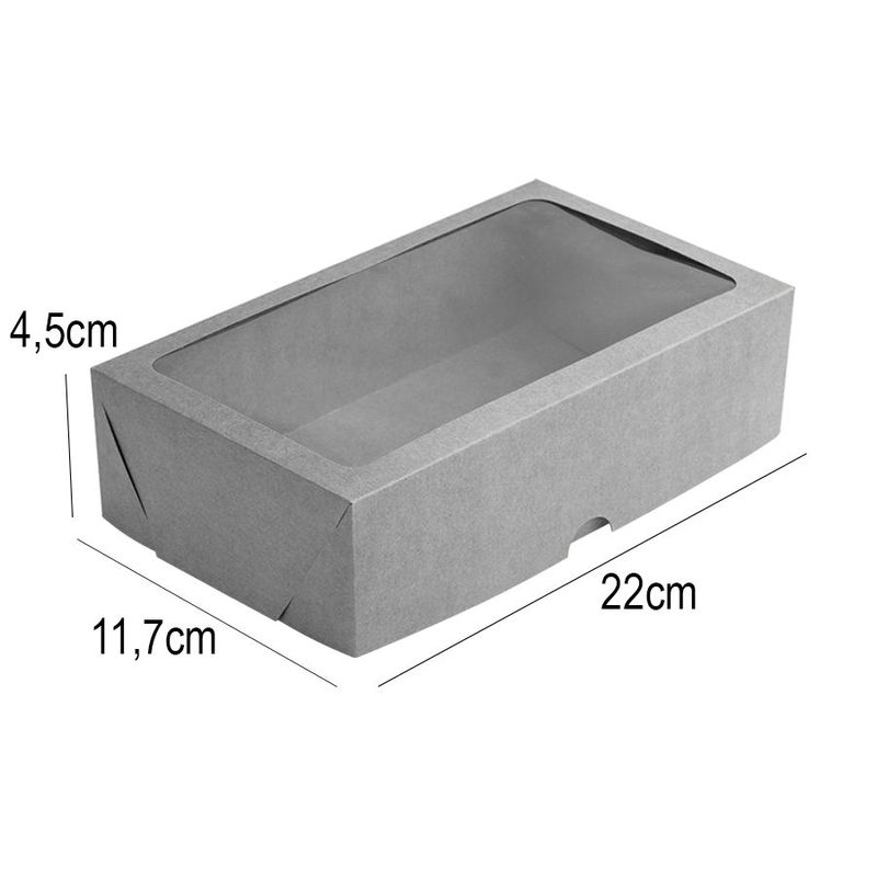 Caixa com Visor S20 (22cm x 11,7cm x 4,5cm) Branca 10 unidades Assk Magazine 25