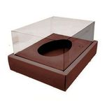 Caixa Ovo de Colher com Moldura - Meio Ovo de 500g - 23cm x 19cm x 10cm - Marrom - 5unidades - Assk - Páscoa Magazine 25