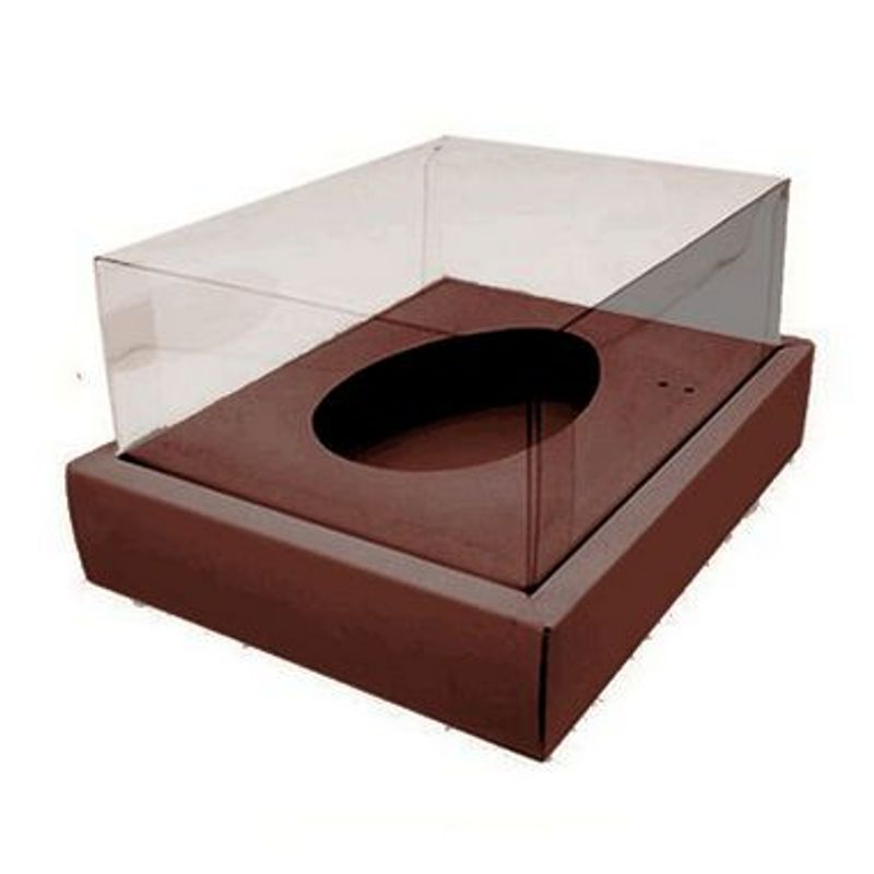 Caixa Ovo de Colher com Moldura - Meio Ovo de 500g - 23cm x 19cm x 10cm - Marrom - 5unidades - Assk - Páscoa Magazine 25