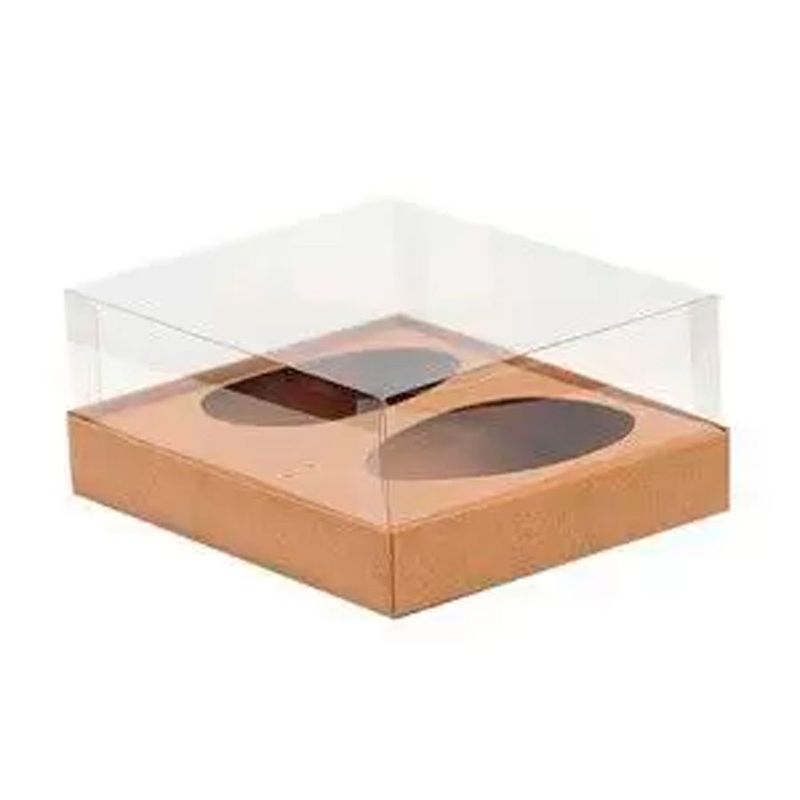 Caixa Ovo de Colher Duplo - Meio Ovo de 500g - 28,5x21,5x9cm - Kraft - 5 unidades - ASSK - Magazine 25