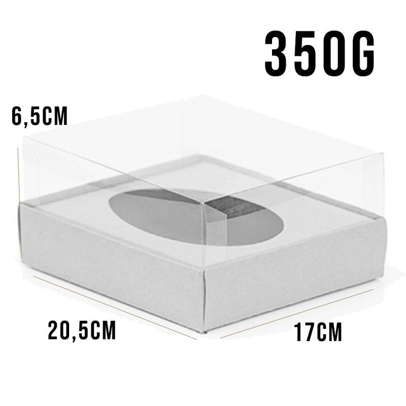 Caixa Ovo de Colher - Meio Ovo de 350g - 20,5cm x 17cm x 6,5cm - Marrom - 5unidades - Assk - Páscoa Magazine 25