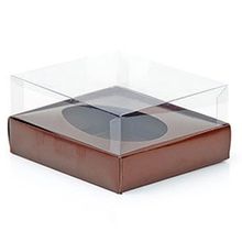 Caixa Ovo de Colher - Meio Ovo de 350g - 20,5cm x 17cm x 6,5cm - Marrom - 5unidades - Assk - Páscoa Magazine 25