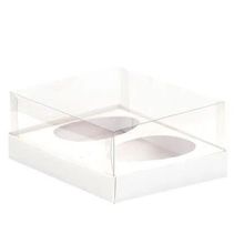 Caixa Ovo de Colher Duplo - Meio Ovo de 250g - 20,5cm x 17cm x 6,5cm - Branca - 5unidades - Assk - Páscoa Magazine 25 Emb
