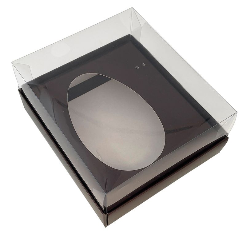 Caixa Ovo de Colher - Meio Ovo de 250g - 15cm x 13cm x 6,5cm - Marrom - 5unidades - Assk - Páscoa Magazine 25