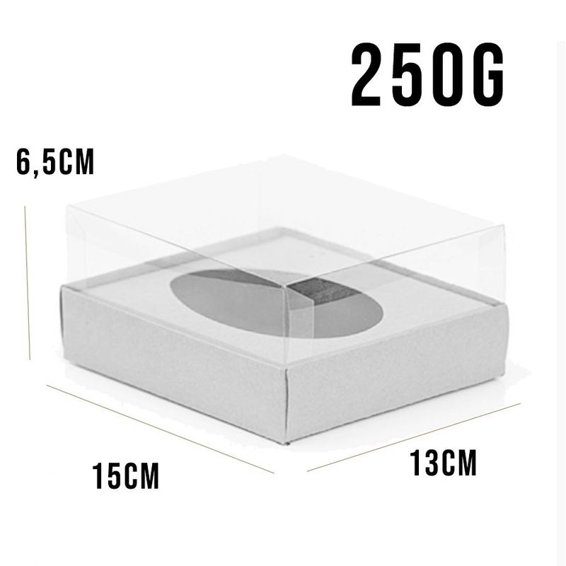 Caixa Ovo de Colher - Meio Ovo de 250g - 15cm x 13cm x 6,5cm - Marrom - 5unidades - Assk - Páscoa Magazine 25