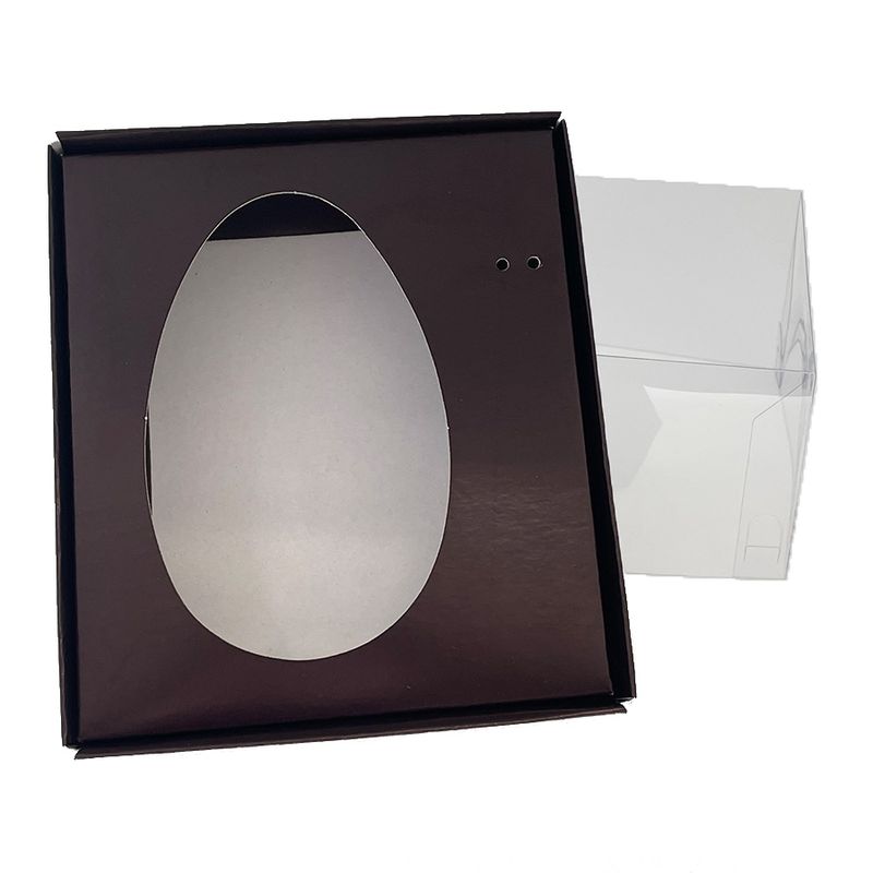 Caixa Ovo de Colher - Meio Ovo de 250g - 15cm x 13cm x 6,5cm - Marrom - 5unidades - Assk - Páscoa Magazine 25