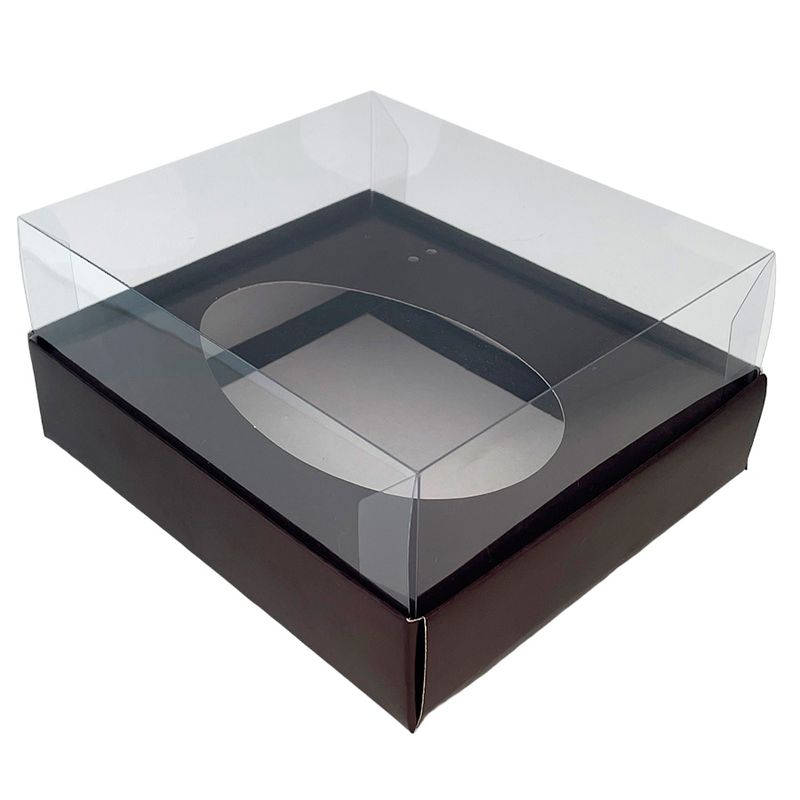 Caixa Ovo de Colher - Meio Ovo de 250g - 15cm x 13cm x 6,5cm - Marrom - 5unidades - Assk - Páscoa Magazine 25