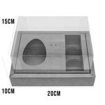 Caixa Ovo de Colher com Moldura 3 Bombons - Meio Ovo de 100g a 150g - 20cm x 15cm x 10cm - Marrom - 5unidades - Assk - Páscoa Magazine 25