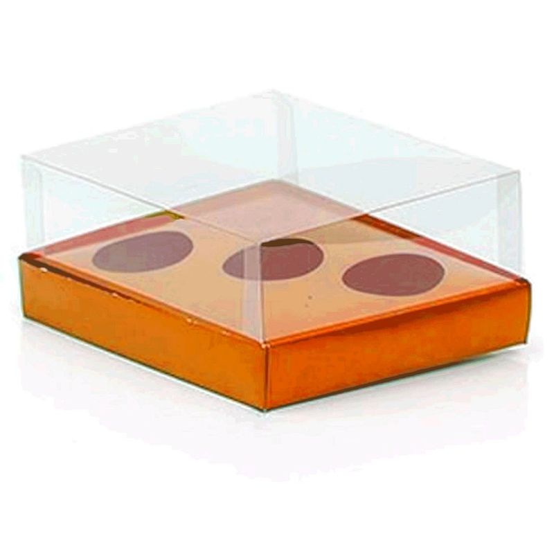 Caixa Ovo de Colher Triplo - Meio Ovo de 50g a 80g - Laranja - 20,5x17x6,5cm - 5un - Assk Magazine 25