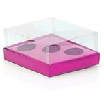 Caixa Ovo de Colher Triplo - Meio Ovo de 50g a 80g - Rosa - 20,5x17x6,5cm - 5un - Assk Magazine 25