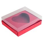 Caixa Coração de Colher - Meio Coração de 500g - 20,5cm x 17cm x 6,5cm - Vermelho - 5unidades - Assk - Páscoa Magazine 25