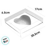 Caixa Coração de Colher - Meio Coração de 500g - 20,5cm x 17cm x 6,5cm - Vermelho - 5unidades - Assk - Páscoa Magazine 25
