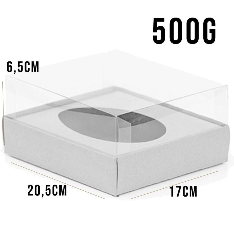 Caixa Ovo de Colher - Meio Ovo de 500g - 20,5cm x 17cm x 6,5cm - Marrom - 5unidades - Assk - Páscoa Magazine 25