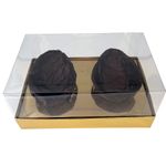 Caixa Ovo de Colher Duplo - Meio Ovo de 100g a 150g - 20cm x 13cm x 8,8cm - Ouro - 5unidades - Assk - Páscoa Magazine 25