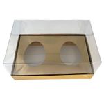 Caixa Ovo de Colher Duplo - Meio Ovo de 100g a 150g - 20cm x 13cm x 8,8cm - Ouro - 5unidades - Assk - Páscoa Magazine 25