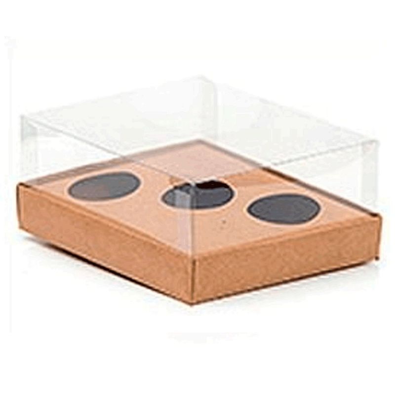 Caixa Ovo de Colher Triplo - Meio Ovo de 50g a 80g - Kraft - 20,5 x 17 x 6,5 cm - 5 un - Assk Magazine 25