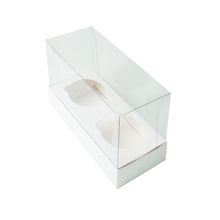 Caixa Mini Cupcake com Tampa Transparente 2 Cavidades (11cm x 9cm x 5,5cm) Branca 10 unidades Assk Magazine 25