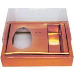 Caixa Meio Ovo de Colher com Moldura 3 Bombons - 100g a 150g - 20x15x10cm - Metalizado Rosê Gold - 5un - Assk - Magazine 25