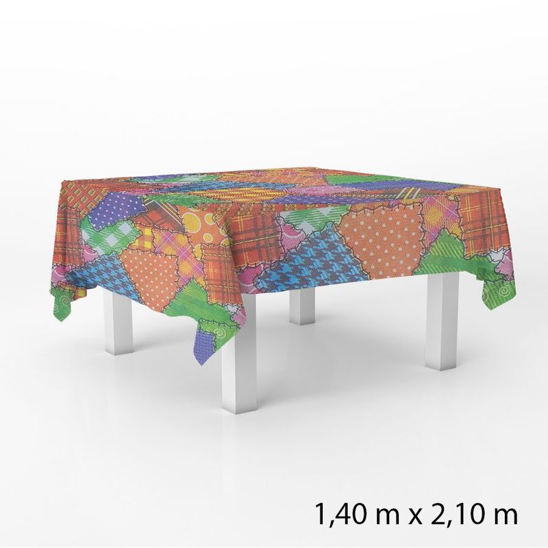 Toalha de Mesa em TNT - 140 x 220 cm - Retalhos Festa Junina - 1 unidade - Best Fest - Magazine 25