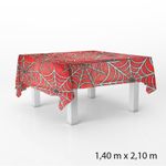 Toalha de Mesa em TNT - Aranhas e Teias - Vermelha - 140 x 220 cm - 1 unidade - Best Fest - Magazine 25