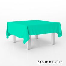 Toalha de Mesa Retangular em TNT - 140 x 500 cm -  Azul Tifany - 1 unidade - Best Fest - Magazine 25