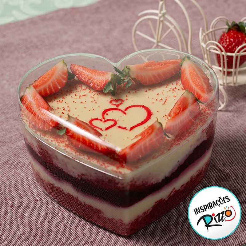 Caixa Acrílica para Cake Box Coração - Cristal - 750ml - 1 unidade - BlueStar - Magazine 25