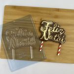 Forma Simples Trad. Cód 10385 - Topo de Bolo - Feliz Natal - 1 unidade - BWB - Magazine 25