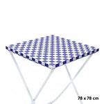 Toalha Plástica Cobre Manchas Perolizada - 78 x 78 cm - Xadrez Azul Escuro - 10 unidades - CampFestas - Magazine 25