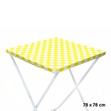 Toalha Plástica Cobre Manchas Perolizada - 78 x 78 cm - Xadrez Amarelo - 10 unidades - CampFestas - Magazine 25