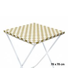 Toalha Plástica Cobre Manchas Perolizada - 78 x 78 cm - Xadrez Dourado - 10 unidades - CampFestas - Magazine 25