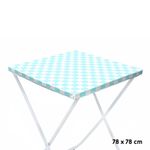 Toalha Plástica Cobre Manchas Perolizada - 78 x 78 cm - Xadrez Azul Claro - 10 unidades - CampFestas - Magazine 25