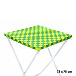 Toalha Plástica Cobre Manchas Perolizada - 78 x 78 cm - Xadrez Verde e Amarelo - 10 unidades - CampFestas - Magazine 25