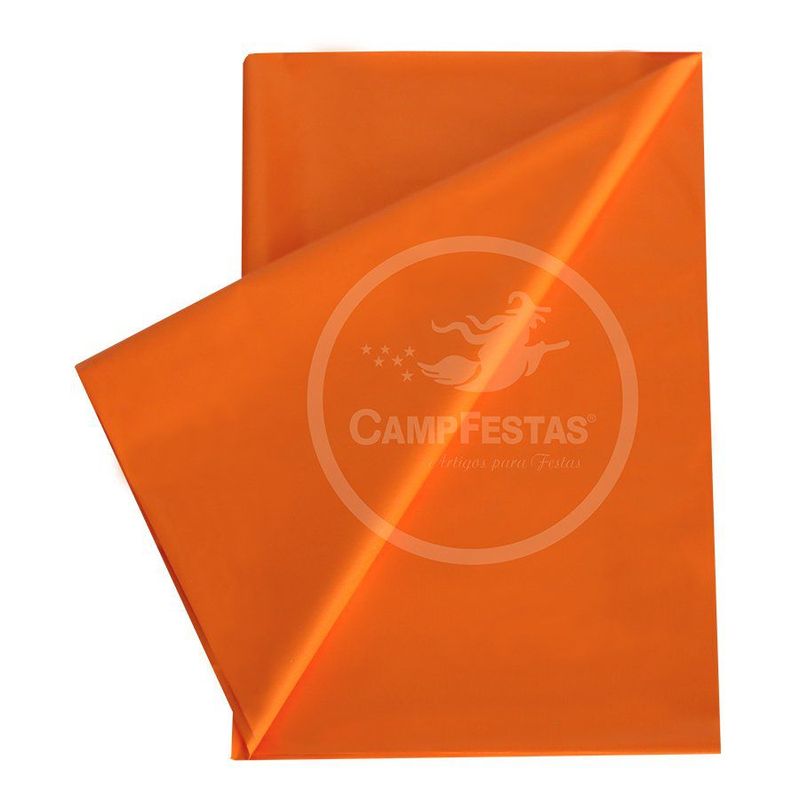 Toalha Plástica Cobre Manchas Perolizada - 78 x 78 cm - Laranja - 10 unidades - CampFestas - Magazine 25