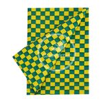 Toalha Plástica Cobre Manchas Perolizada - 78 x 78 cm - Xadrez Verde e Amarelo - 10 unidades - CampFestas - Magazine 25