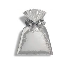 Saco para Presente Metalizado - Prata - Cromus