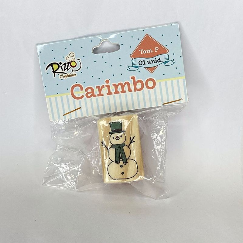 Carimbo de Madeira - Natal - Boneco de Neve P - 1 UN - Magazine 25