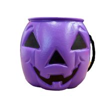 Mini Baldinho de Halloween com Alça - Abóbora - Roxo com olhos Pretos - 1 unidade - Magazine 25