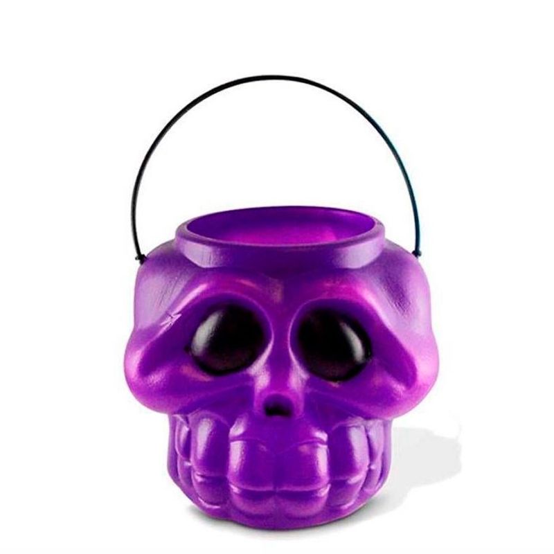 Baldinho de Halloween com Alça - Caveira - Roxo - 1 unidade - Magazine 25