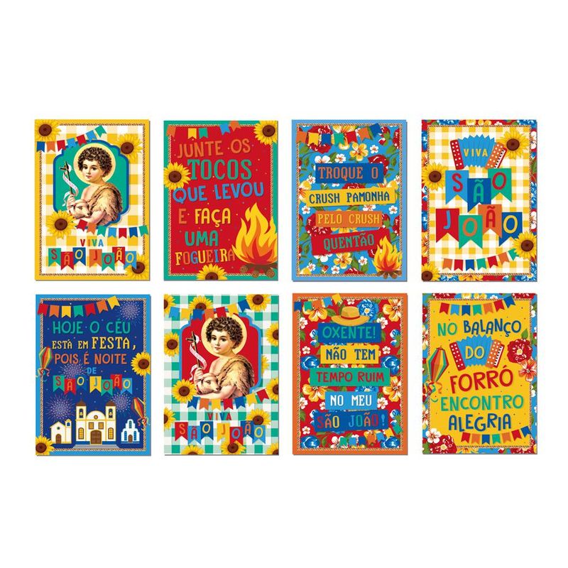 Cartaz Decorativo - Festa Junina São João - 8 unidades - Cromus - Magazine 25