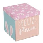 Caixa Surpresa para Ovo em Pé 350g e Brigadeiros - Feliz Páscoa 18,5x18,5x18,5cm - 1 Unidade - Cromus Páscoa