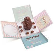 Caixa Surpresa para Ovo em Pé 350g e Brigadeiros - Feliz Páscoa 18,5x18,5x18,5cm - 1 Unidade - Cromus Páscoa
