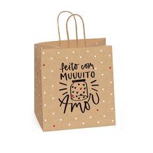 Sacola para Meio Ovo Kraft Doçura 22x16x27,5cm - 10 Unidades - Cromus Páscoa - Rizzo